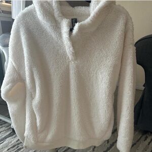 Cozy White Fleece Hoodie
